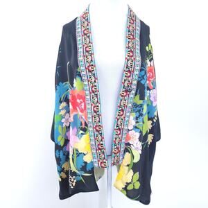 Johnny Was Fuska Kimono Medium, Floral Embroidered Collar Trim, SOLD Out Online